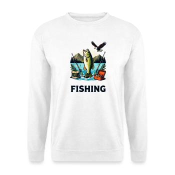 Lakeside Bass Splash Illustration - Unisex Sweatshirt - white - Front