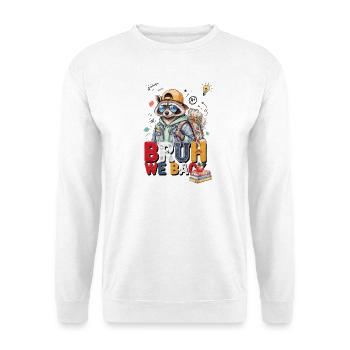Bruh We Back School Raccoon - Unisex Sweatshirt - white - Front