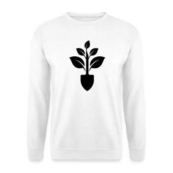 Gärtner Schaufel und Pflanze - Unisex Pullover - Weiß - Vorne