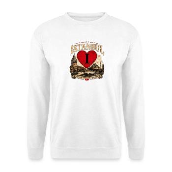 Istanbul Heart Love : Deux Continents - Sweat-shirt Unisexe - blanc - Devant