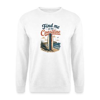 Find me at the Coastline Surfboard - Unisex Pullover - Weiß - Vorne