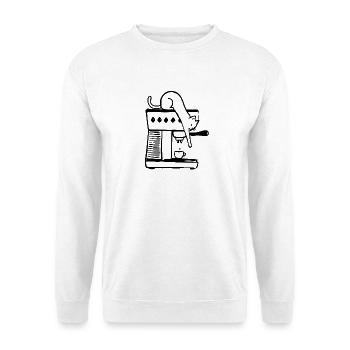 Chat Café Minimaliste - Sweat-shirt Unisexe - blanc - Devant