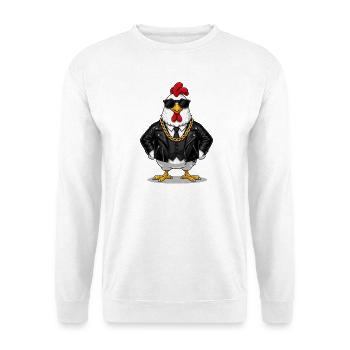 Chicken Mafia Style Cartoon T-Shirt - Unisex Sweatshirt - white - Front