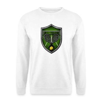 Tennis Schild mit Schlägern - Unisex Pullover - Weiß - Vorne
