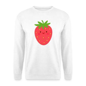 Red Kawaii Strawberry – Sweet Fruit Design - Unisex Sweatshirt - white - Front