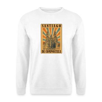Santiago de Compostela - Unisex Pullover - Weiß - Vorne - Alina (178cm) & Michal (187cm)