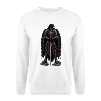 Rabenritter im Schattenpanzer - Unisex Pullover - Weiß - Vorne - Alina (178cm) & Michal (187cm)