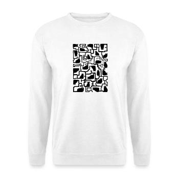 Katzen Labyrinth - Unisex Pullover - Weiß - Vorne - Alina (178cm) & Michal (187cm)