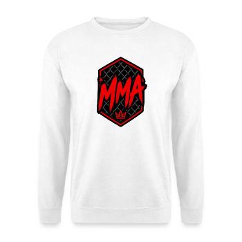 MMA Kronenmotiv Käfignetz - Unisex Pullover - Weiß - Vorne - Alina (178cm) & Michal (187cm)
