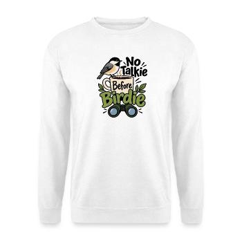 No Talkie Before Birdie - Unisex Pullover - Weiß - Vorne - Alina (178cm) & Michal (187cm)