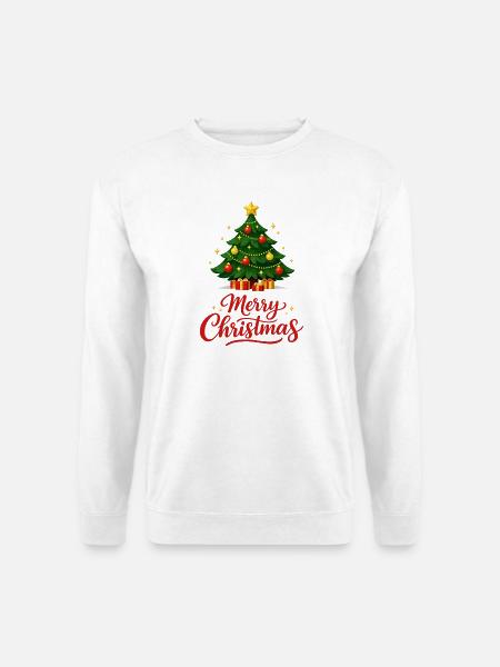 Frohe Weihnachtsbaumdekoration - Unisex Pullover - Weiß