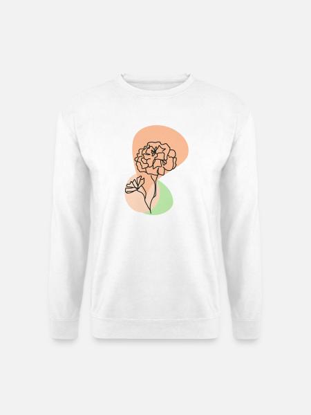 Pastellblume im Linienstil - Unisex Pullover - Weiß