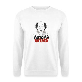 Automa Win - Unisex Pullover - Weiß - Vorne - Alina (178cm) & Michal (187cm)