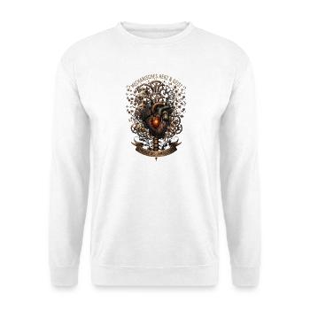 Herz Anatomie- Mechanisches Herz Steampunk - Unisex Pullover - Weiß - Vorne - Alina (178cm) & Michal (187cm)