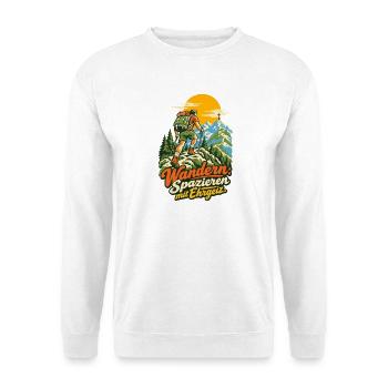 Wandern Spazieren mit Ehrgeiz - Unisex Pullover - Weiß - Vorne - Alina (178cm) & Michal (187cm)