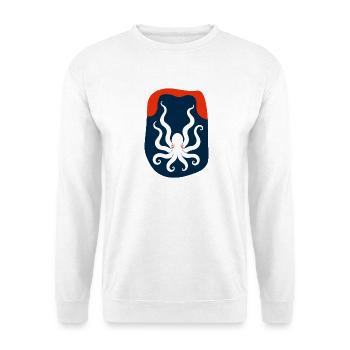 Navy Tintenfisch Wappenschild - Unisex Pullover - Weiß - Vorne - Alina (178cm) & Michal (187cm)
