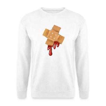 Grusel Pflaster Herzschmerz - Unisex Pullover - Weiß - Vorne - Alina (178cm) & Michal (187cm)