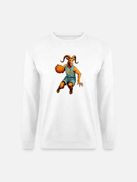 Basketball Ziege Goat - Unisex Pullover - Weiß