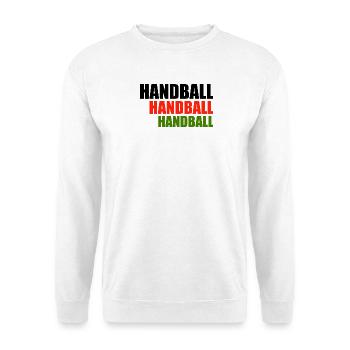 Trio de handball en lettres rouge-vert - Sweat-shirt Unisexe - blanc - Devant