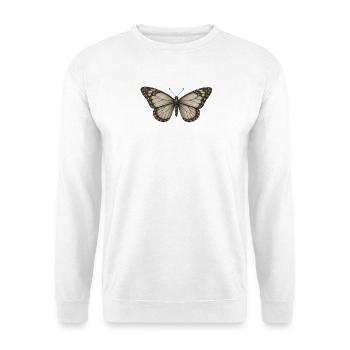 GEEKLEY – Bestiarium – Schmetterling - Unisex Pullover - Weiß - Vorne - Alina (178cm) & Michal (187cm)