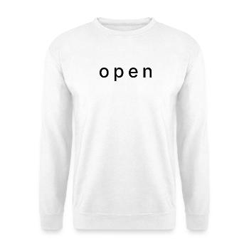 open - Unisex Pullover - Weiß - Vorne
