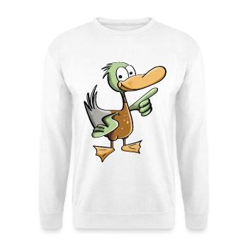 Lustiger Erpel - Ente Comic - Unisex Pullover - Weiß - Vorne