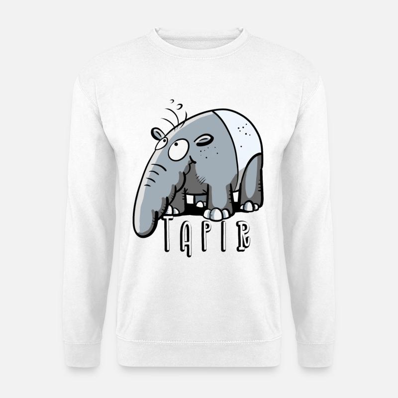Cooler Tapir I Comic I Tiermotiv I Tiere Geschenk - Unisex Pullover - Weiß