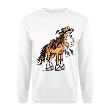 Western Cheval - Sweat-shirt Unisexe - blanc - Devant