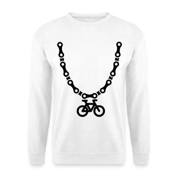 Mountain bike MTB necklace bicycle chain ATB - Unisex Sweatshirt - white - Front