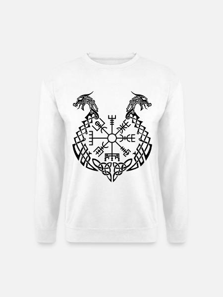 Black dragon and Viking compass - Unisex Sweatshirt - white