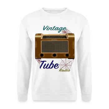 gebrauchtes, altes Röhrenradio - Unisex Pullover - Weiß - Vorne