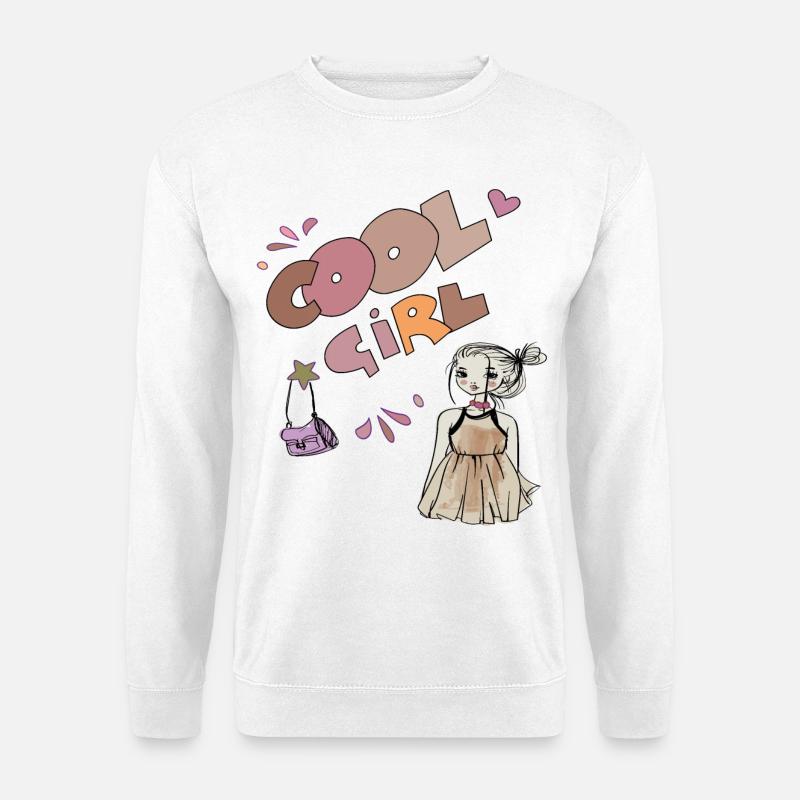 Cool Girl, Mädchen - Unisex Pullover - Weiß