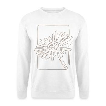 Fleur d’art linéaire minimaliste - Sweat-shirt Unisexe - blanc - Devant