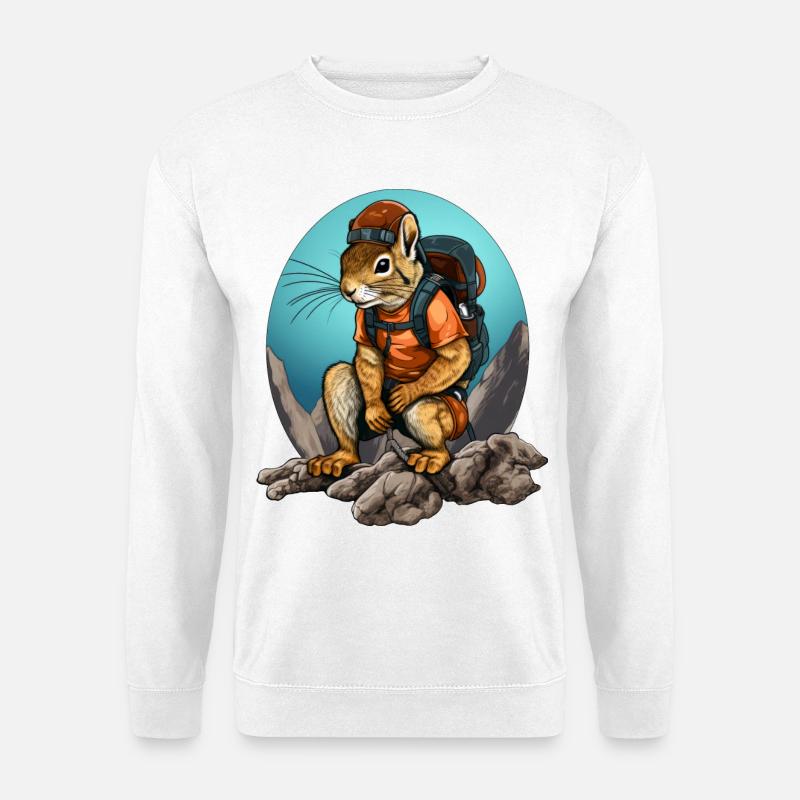 Eichhörnchen Bergsteiger / Wandern Eichhörnchen - Unisex Pullover - Weiß