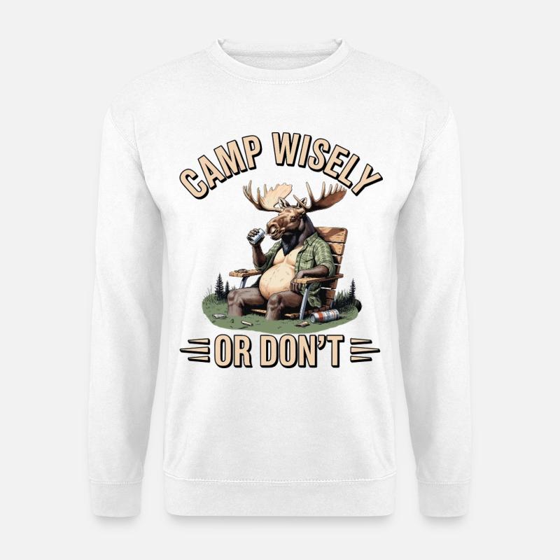 Camp Wisely Moose - Unisex Sweatshirt - white