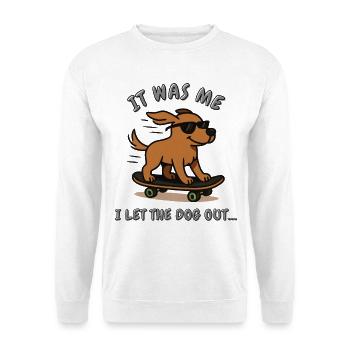 Funny Dog Design - Dog on Skateboard - Unisex Sweatshirt - white - Front