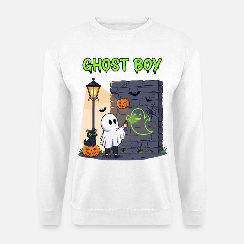 Ghost Boy Halloween Graffiti - Unisex Sweatshirt - white