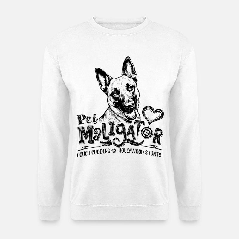 Belgischer Malinois – Haustier-Maligator - Unisex Pullover - Weiß