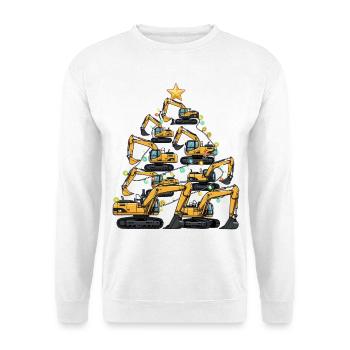 Cadeau du sapin de Noël drôle pour excavatrice - Sweat-shirt Unisexe - blanc - Devant