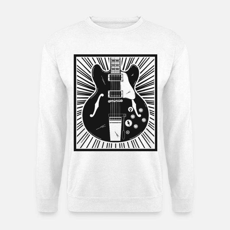 Retro-Gitarren-Silhouette - Unisex Pullover - Weiß