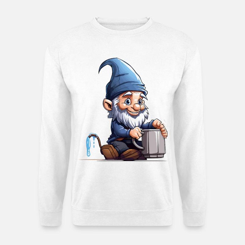 GnomTöpferBlau - Unisex Pullover - Weiß