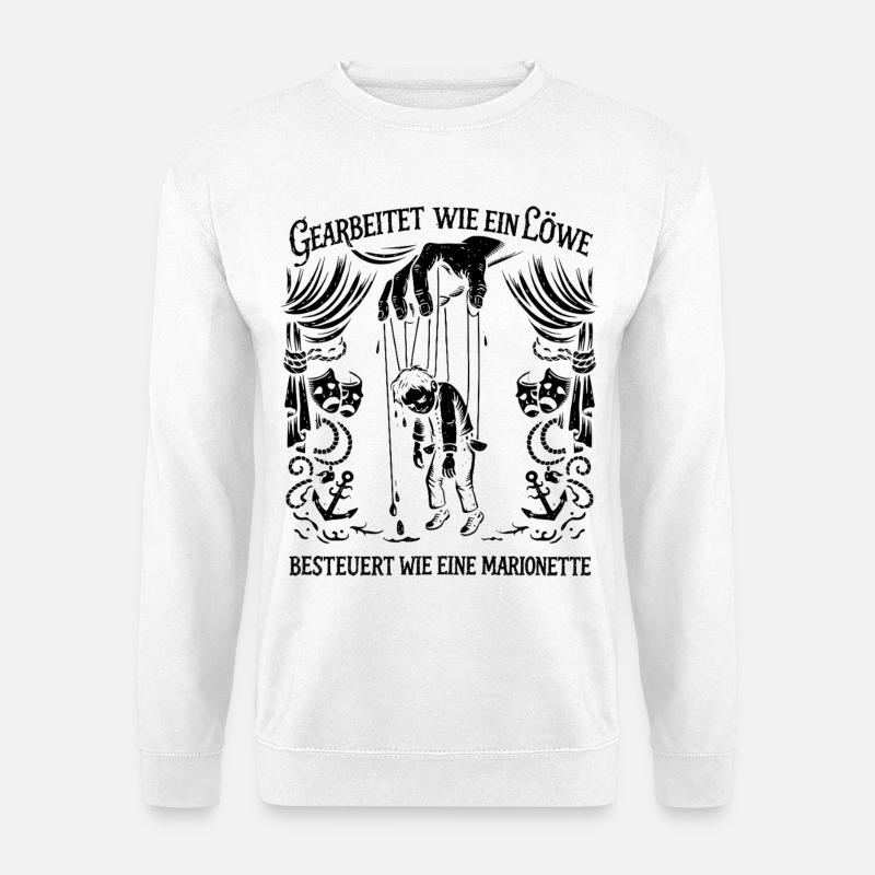 Gearbeitet Wie Ein Löwe, - Unisex Pullover - Weiß