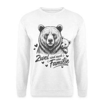 Ours papa et bébé – deux sont aussi une famille - Sweat-shirt Unisexe - blanc - Devant