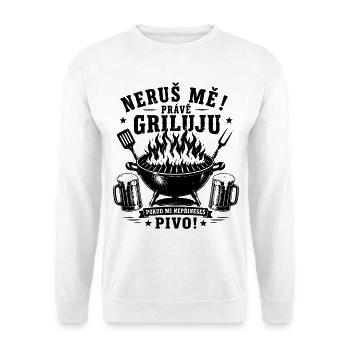 Vtipné tričko na grilování s motivem piva - Unisex Pullover - Weiß - Vorne