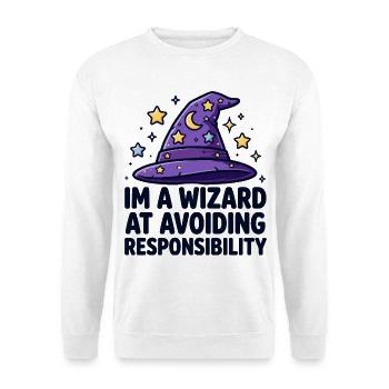 Wizard Avoiding Responsibility - Unisex Pullover - Weiß - Vorne