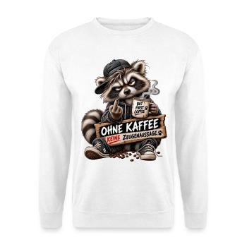 Ohne Kaffee keine Zeugenaussage - Unisex Pullover - Weiß - Vorne - Alina (178cm) & Michal (187cm)