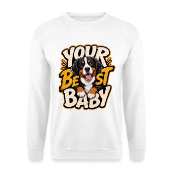 Berner Sennenhund - Unisex Pullover - Weiß - Vorne - Alina (178cm) & Michal (187cm)