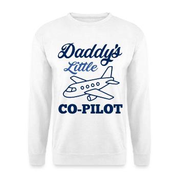 Papas kleiner Co-Pilot – Flugzeug - Unisex Pullover - Weiß - Vorne - Alina (178cm) & Michal (187cm)