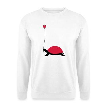 Turtle with heart balloon - Unisex Sweatshirt - white - Front