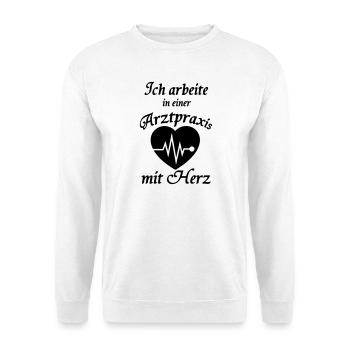 Arztpraxis mit Herz Geschenk Medizin Arzt - Unisex Pullover - Weiß - Vorne
